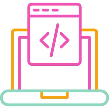 Web simgesi, bilgisayarın vektör illüstrasyonu