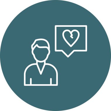 Kalp simgesi olan insanların vektör illüstrasyonu