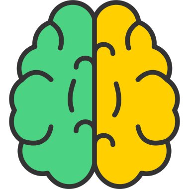 beyin ikonu vektör illüstrasyonu