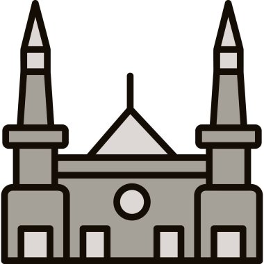 cami oluşturma simgesi renk ana hatları vektörü