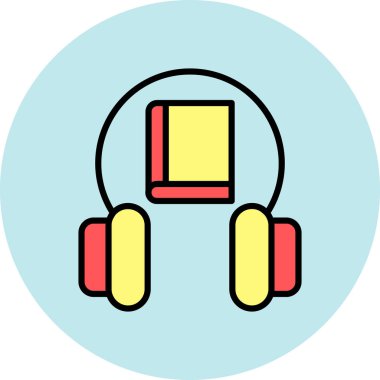 Kulaklık simgesi, vektör illüstrasyonu