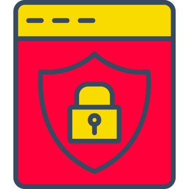 Veri Güvenlik simgesi vektör illüstrasyonu