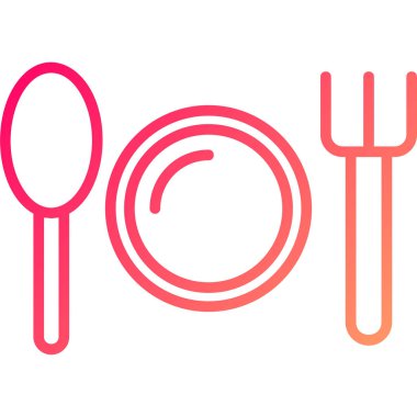 Kaşık, çatal, kaşık ve kaşığın vektör çizimi