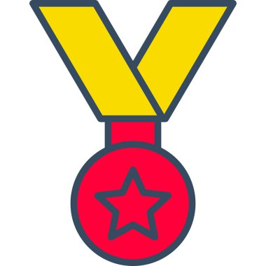 Altın madalya ikon vektör illüstrasyonu