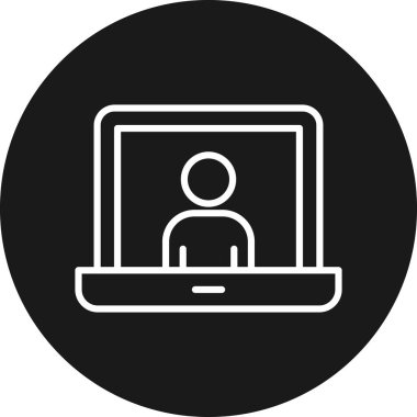 Dizüstü bilgisayar simgesi vektör çizimi