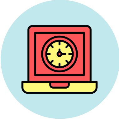 Saat simgesi, vektör illüstrasyonu