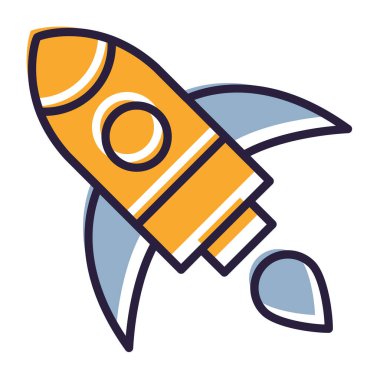 Roket ikonu. Vektör illüstrasyonu