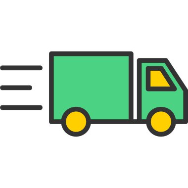 dağıtım kamyonu vektör simgesi