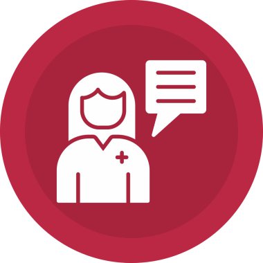 Kadın doktor simgesinin vektör çizimi