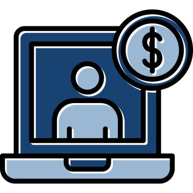 Para için. Web simgesi basit illüstrasyon