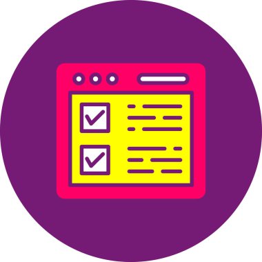 Kontrol listesi simgesi, vektör illüstrasyonu