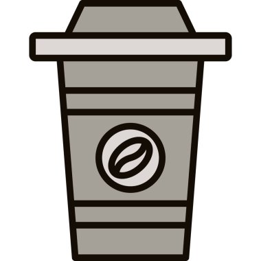 paket kahve fincanı simgesi doldurulmuş taslak biçiminde