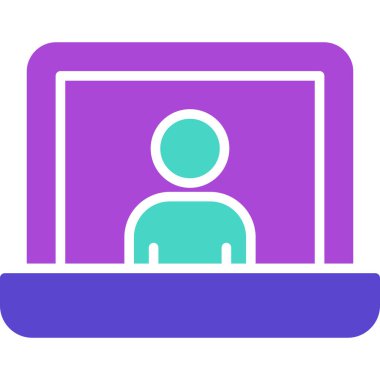 Dizüstü bilgisayar simgesi vektör çizimi