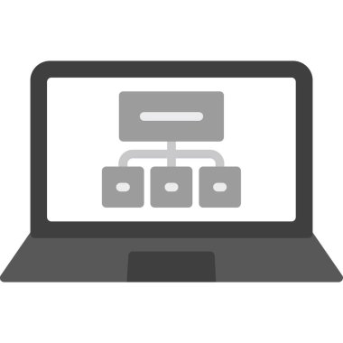 Bilgisayar masaüstü simgesi. Web için basit bilgisayar vektör simgeleri çizimi