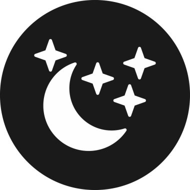 Moda tarzında izole edilmiş yıldız ay simgesi