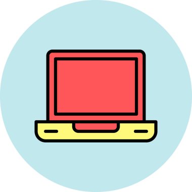 Dizüstü bilgisayar simgesi vektör çizimi