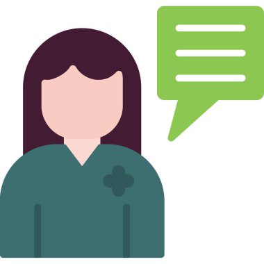 kadın simgesi ile konuşma balonu, sohbet satır vektör tasarımı