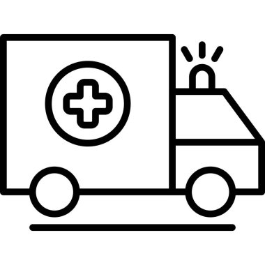 Acil durum ambulans simgesi ana hat biçiminde