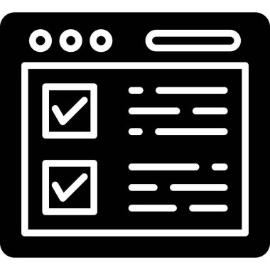 Düz dizayndaki kontrol listesi simgesi beyaz arkaplanda izole edildi. kontrol listesi vektör illüstrasyonu.