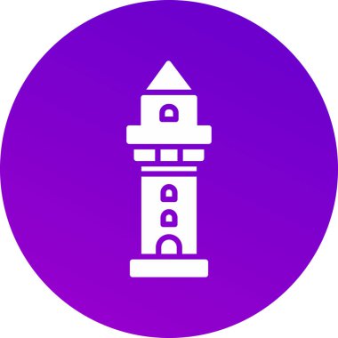 Benzersiz Deniz Feneri Vektör Kabartma Simgesi