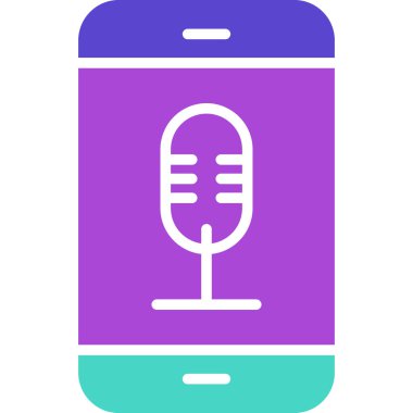 Mikrofon. Web simgesi basit illüstrasyon