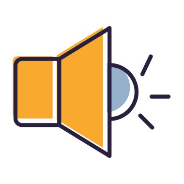 Megafon ve hoparlör vektör ikonu. Tamamlanmış çizgi çizimi. düzenlenebilir doldurulmuş özet.