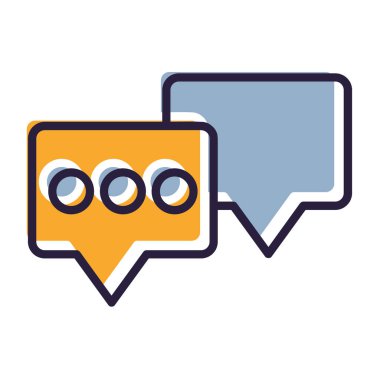 Konuşma baloncuğu çizgisi biçim simgesi tasarımı, sohbet sohbet konuşması ve tema vektör illüstrasyonu ile sohbet baloncukları