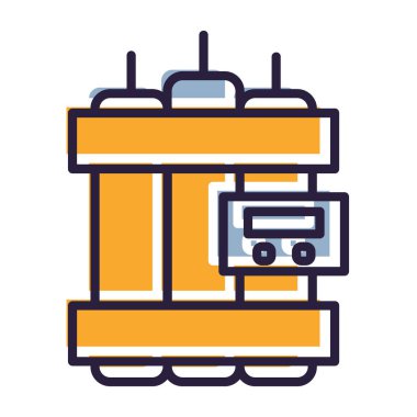 Kutu vektör illüstrasyon tasarımı olan makine