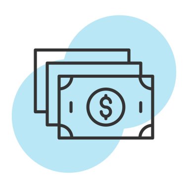 Dolar vektör renk çizgisi simgesi