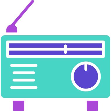 Radyo. Web simgesi basit illüstrasyon