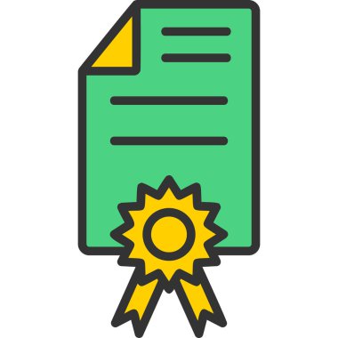 Sertifika doldurulmuş vektör simgesi dekoru