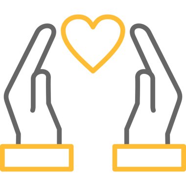 elleri simgeli kalp, basit tasarım