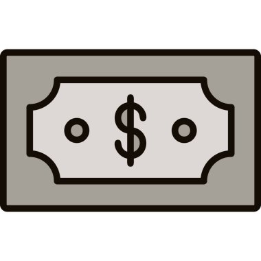 Dolar banknot vektör simgesi