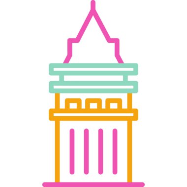 Bina. Web simgesi basit illüstrasyon