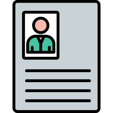 Kimlik kartı simgesi. vektör illüstrasyonu