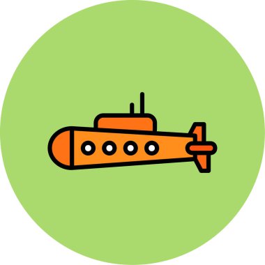 Denizaltı simge vektör çizim