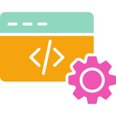 Programlama simgesi. Web için kodlama vektör simgelerinin basit illüstrasyonu