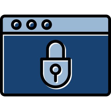 Güvenli güvenlik simgesini ana hatlar biçiminde kilitle