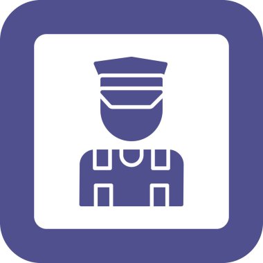 asker düz kare vektör simgesi