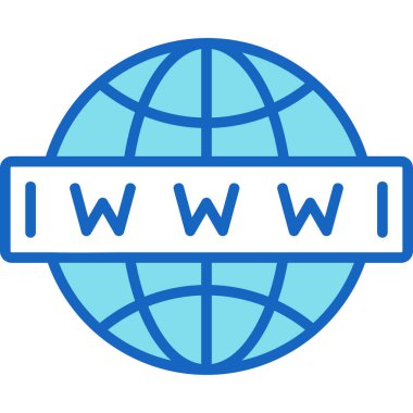 dünya web logosu, basit düz simge çizimi