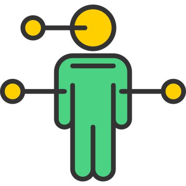 Yeşil kravatlı bir adamın vektör çizimi