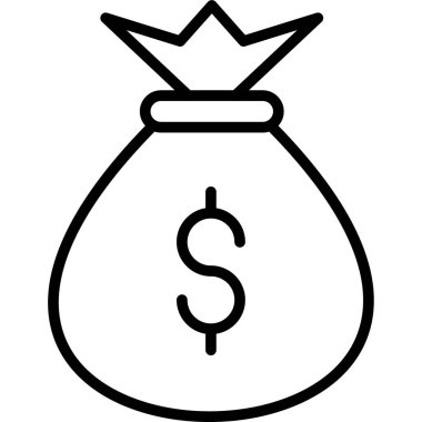 çanta para dolar simgesi taslak biçimi