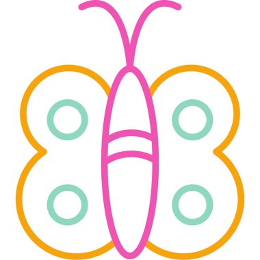 Kelebek. Web simgesi basit illüstrasyon