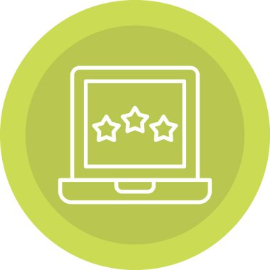 yıldız, illüstrasyon, vektör içeren dizüstü bilgisayar, beyaz arkaplanda.