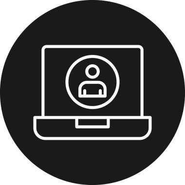 Dizüstü bilgisayar simgesi vektör çizimi