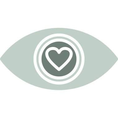 Göz vektör ikonu dizaynlı aşk kalbi