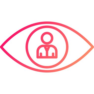 Beyaz arkaplanda izole edilmiş ana hatlı göz simgesi. göz sembolü