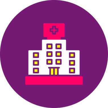 Hastane binası ikon vektör illüstrasyonu