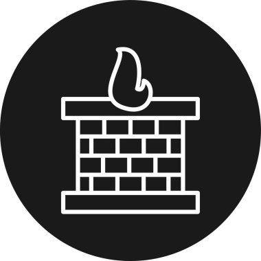 tuğla duvar simgesi vektör illüstrasyonu