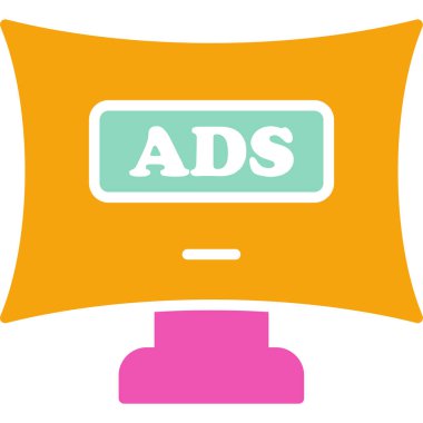 reklamlar modern simge, vektör illüstrasyonu